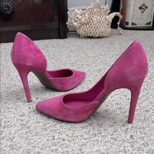 🆕 Vince Camuto Elegant Magenta Pink Suede Heels - Faiva